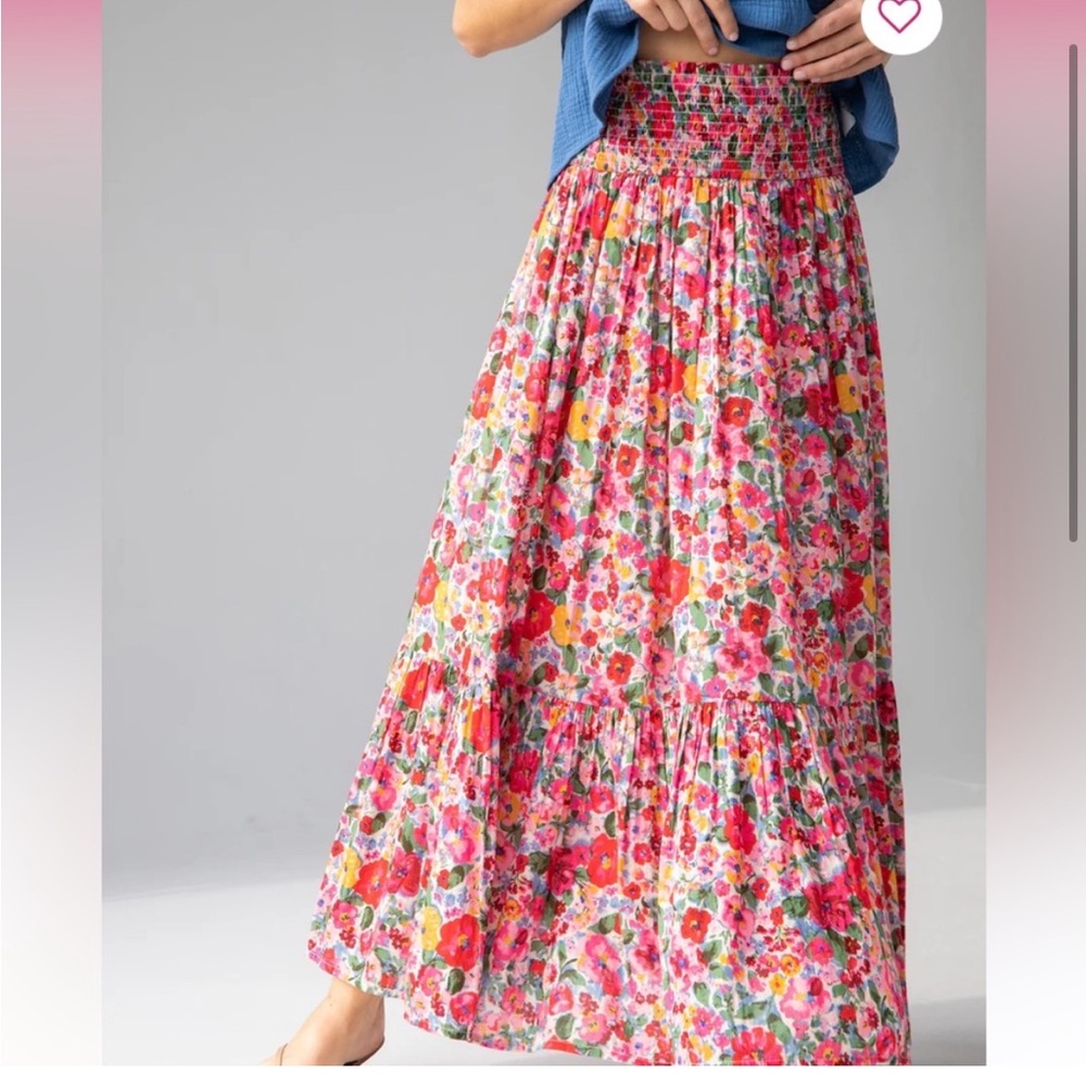 Natural Life Flora Convertible Skirt - Bright Pink Floral